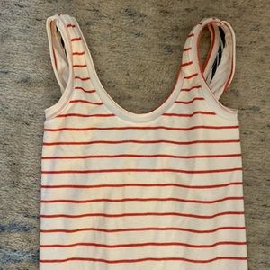 White and red striped maxi tank dress medium